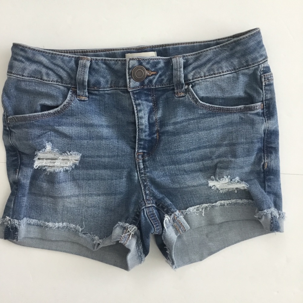 SO Girls Denim Shorts Distressed Size 10